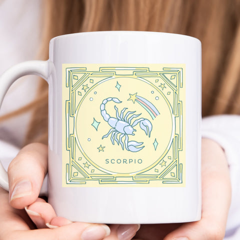 Scorpio 11 ounce pastel illustration mug