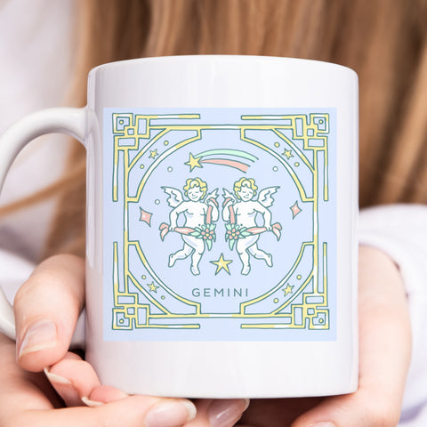 Gemini 11 ounce pastel illustration mug
