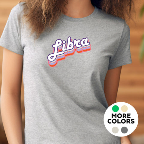 Libra retro drop shadow shirt