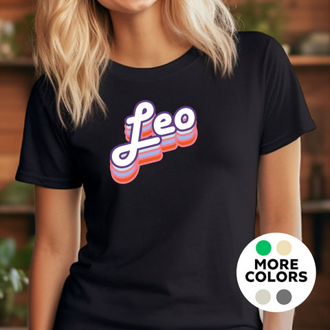Leo retro drop shadow shirt