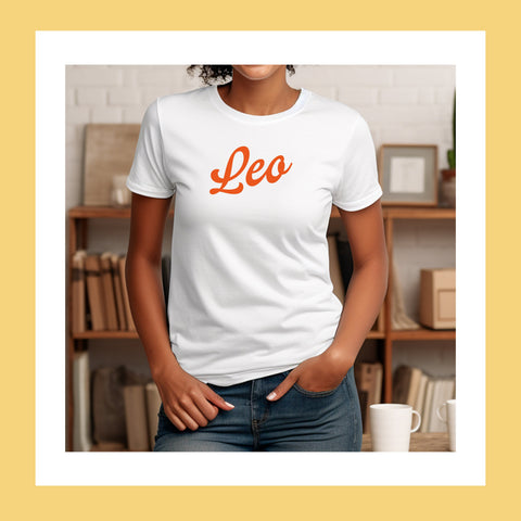 Leo red retro baseball shirt