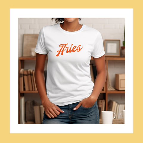 Aries red retro baseball shirt