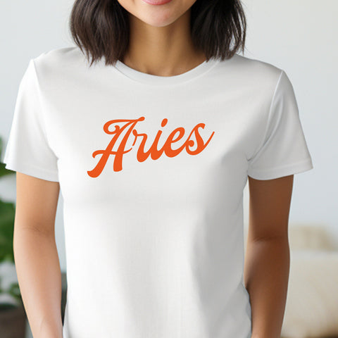 Aries red retro baseball shirt