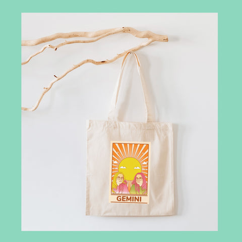Taurus groovy tarot tote bag