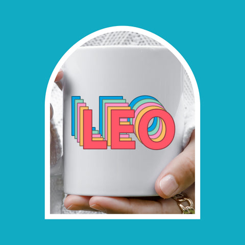 Leo 11 ounce rainbow shadow mug