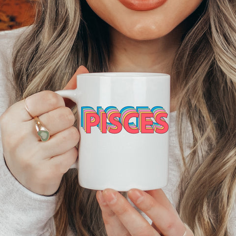 Pisces 11 ounce rainbow shadow mug