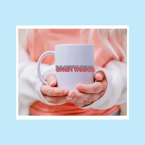 Sagittarius 11 ounce rainbow shadow mug