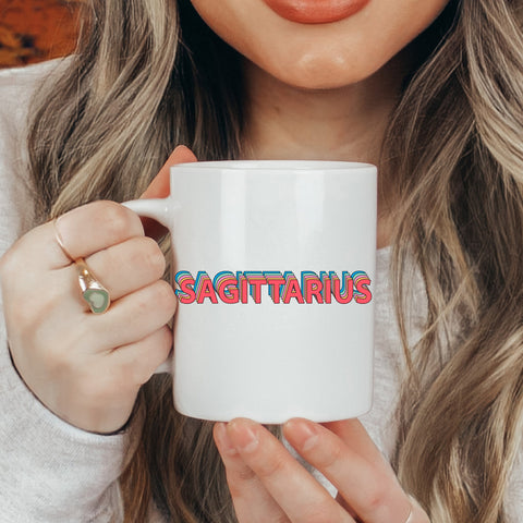 Sagittarius 11 ounce rainbow shadow mug