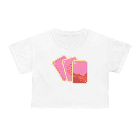 Space Playing Cards crop top