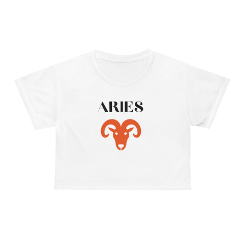 Aries red symbol crop top