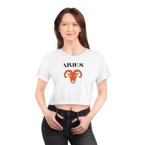 Aries red symbol crop top