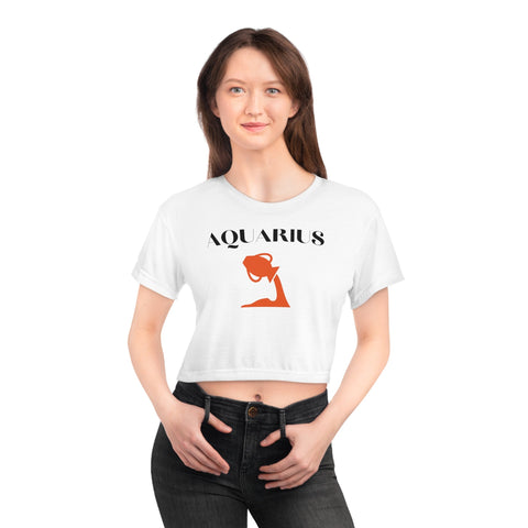 Aquarius red symbol crop top