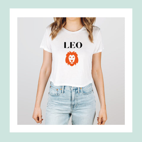 Leo red symbol crop top
