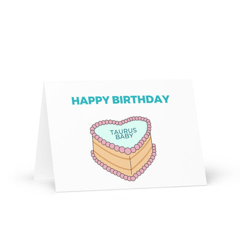 Taurus sign birthday cake card