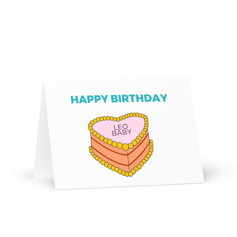 Leo sign birthday cake card