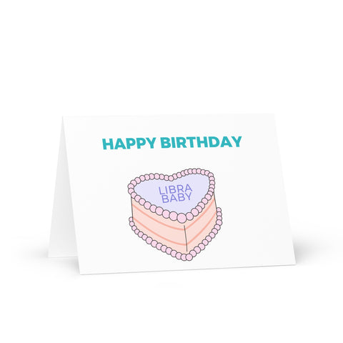 Libra sign birthday cake card