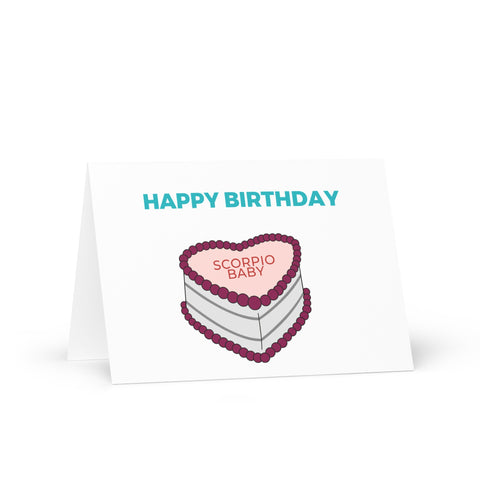 Scorpio sign birthday cake card