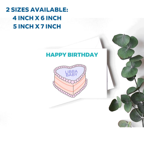 Libra sign birthday cake card