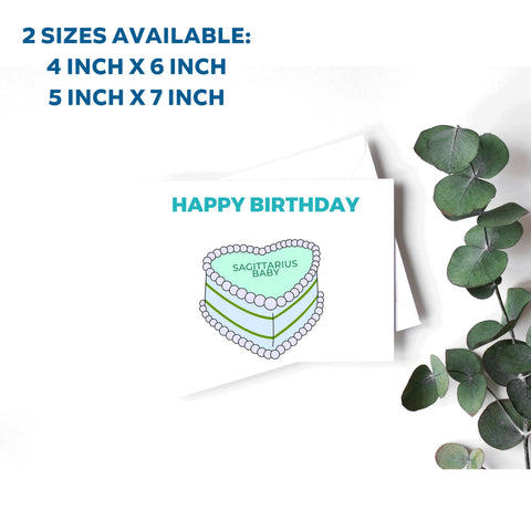 Sagittarius sign birthday cake card