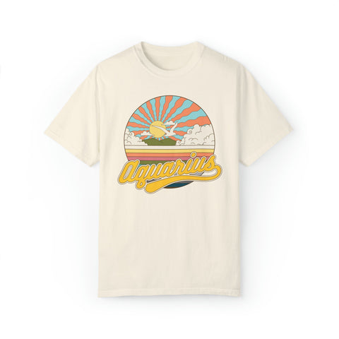 Aquarius Shirt California Vibe tee aesthetic beach retro vintage distressed zodiac shirt Comfort Colors t-shirt astrology gift