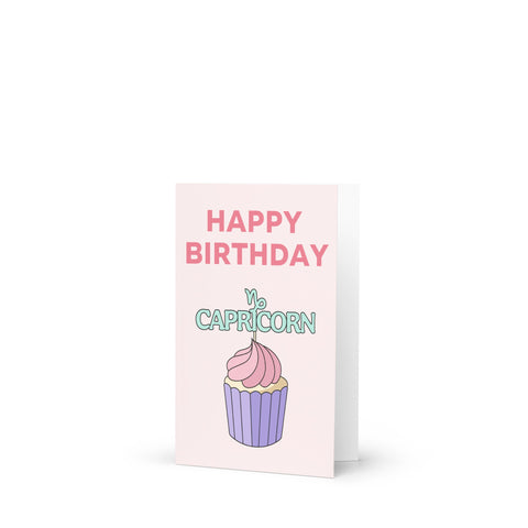 Capricorn Happy Birthday cupcake card