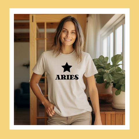 Aries black star shirt
