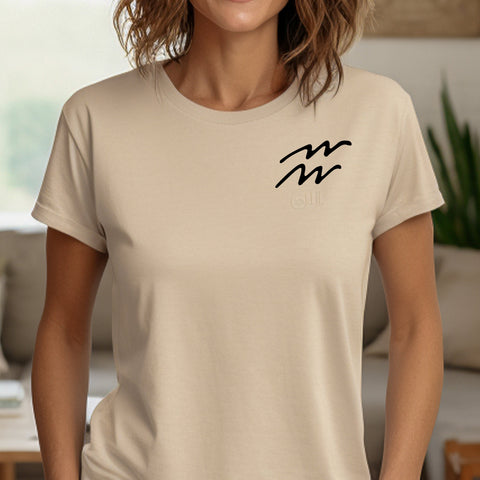 Aquarius handwritten symbol shirt