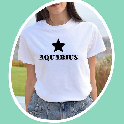 Aquarius black star shirt