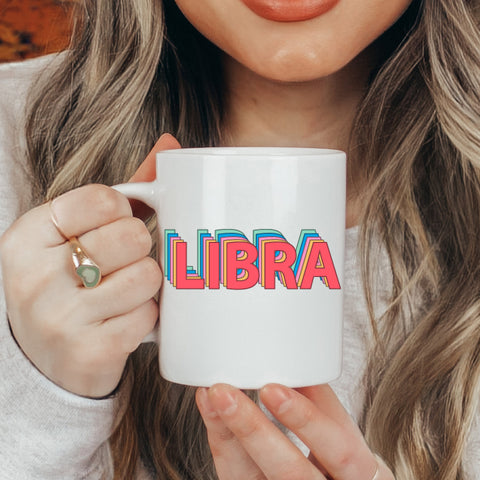 Libra 11 ounce rainbow shadow mug