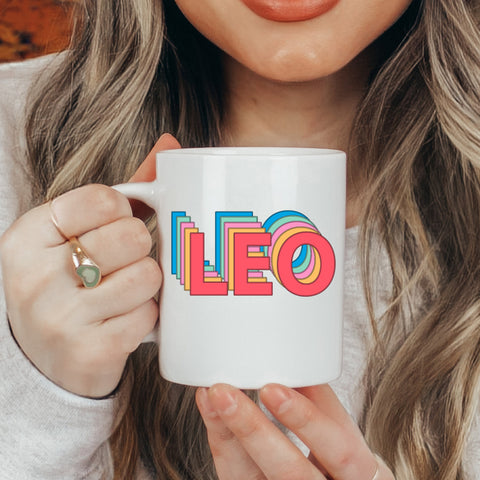 Leo 11 ounce rainbow shadow mug