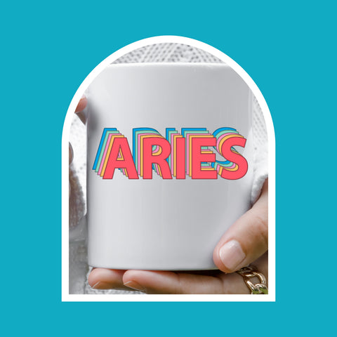 Aries 11 ounce rainbow shadow mug