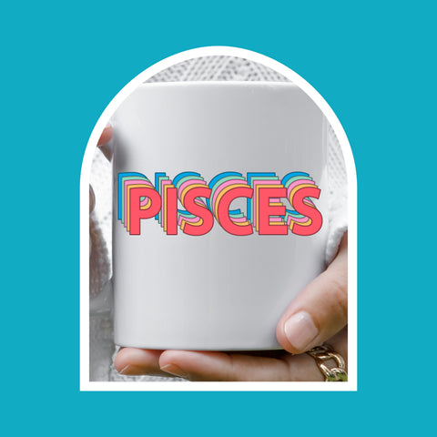 Pisces 11 ounce rainbow shadow mug