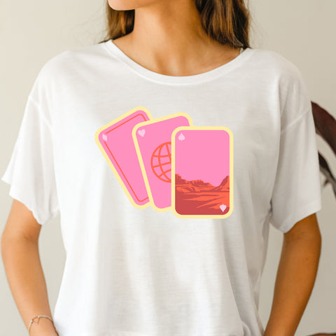 Space Playing Cards crop top