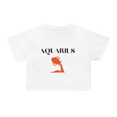 Aquarius red symbol crop top