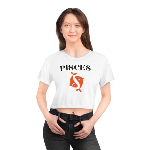 Pisces red symbol crop top