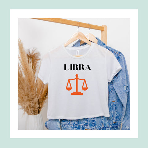 Libra red symbol crop top