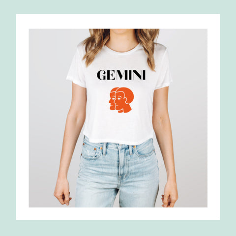 Gemini big red symbol crop top