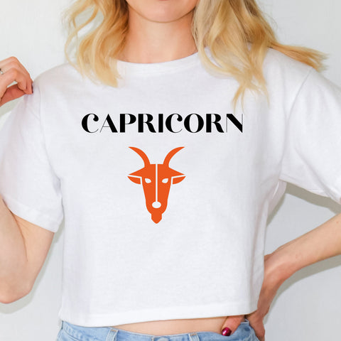 Capricorn red symbol crop top