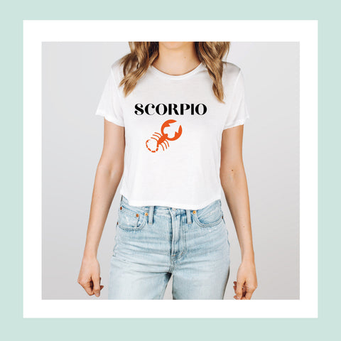 Scorpio big red symbol crop top
