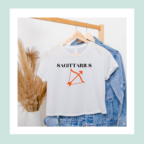 Sagittarius red symbol crop top
